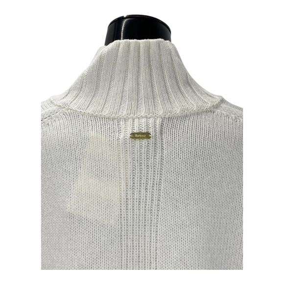Barbour Womens Sweater Cloud White Size 12 Serena High Neck Jumper Pullover - Picture 6 of 16